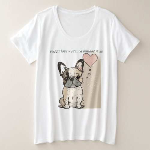 Puppy love _ French bulldog style  Plus Size T_Shirt
