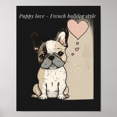 Puppy love _ French bulldog style Poster