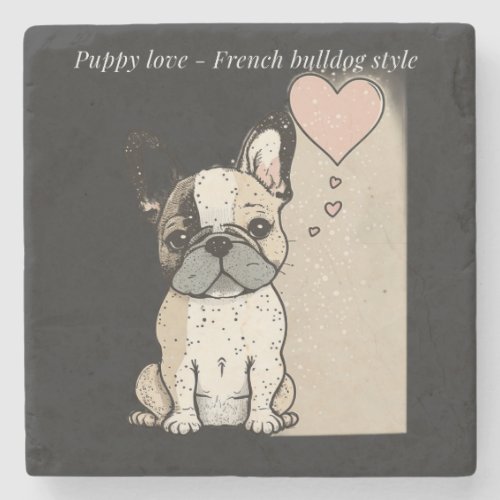Puppy love _ French bulldog style Stone Coaster
