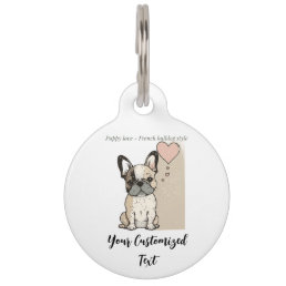 Puppy love - French bulldog style T-Shirt Pet ID Tag
