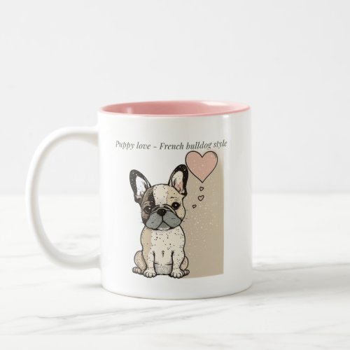 Puppy love _ French bulldog style  Two_Tone Coffee Mug