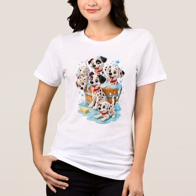 Puppy Love Graphic Ladies T-Shirt Tri-Blend Shirt (Front)