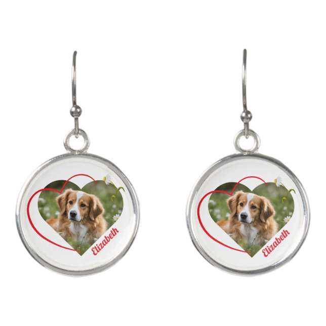 Puppy Love Heart Earrings (Front)