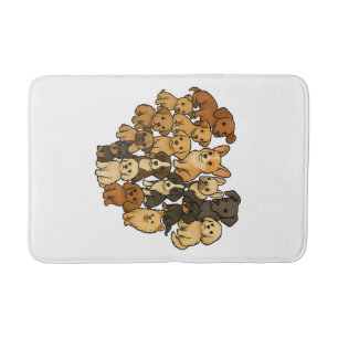 Puppy Love - Heart Made of Dogs Bath Mat