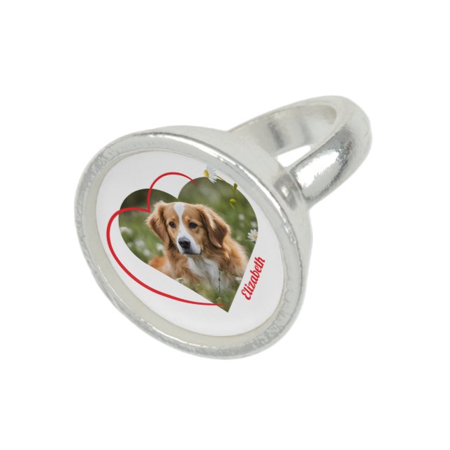 Puppy Love Heart  Photo Ring (Top)