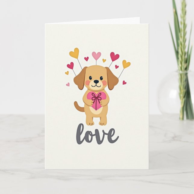 Puppy Love Heartfelt Card (Front)