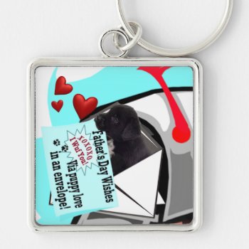 Puppy Love In An Envelope Keychain Black Lab Puppy by 4westies at Zazzle