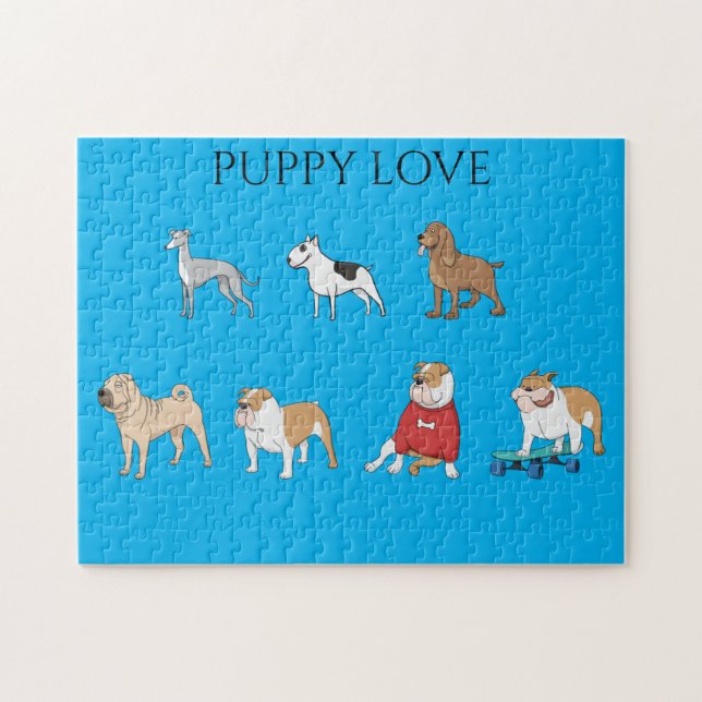 Puppy love kids puzzle. jigsaw puzzle (Horizontal)