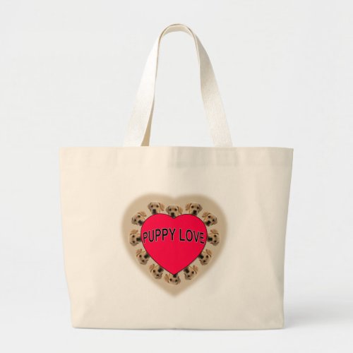 Puppy Love Large Tote Bag