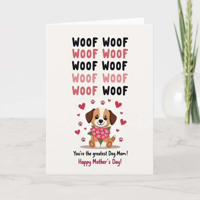 Puppy Love Mothers Day Greeting Card (Front)