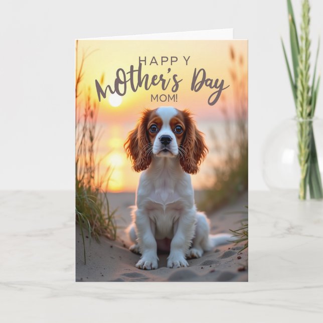 Puppy Love Mothers Day Portrait Card (Front)