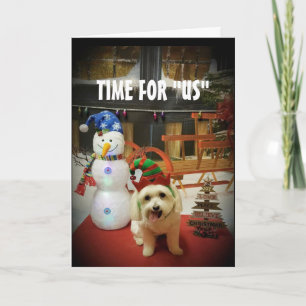 PUPPY LOVE NAUGHTY OR NICE AT CHRISTMAS HOLIDAY CARD