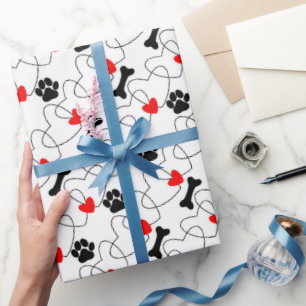Puppy Love Pattern Wrapping Paper