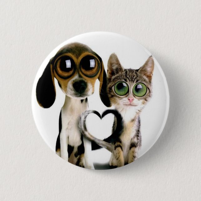puppy love peace pinback button (Front)