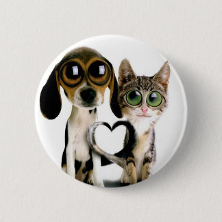 puppy love peace pinback button