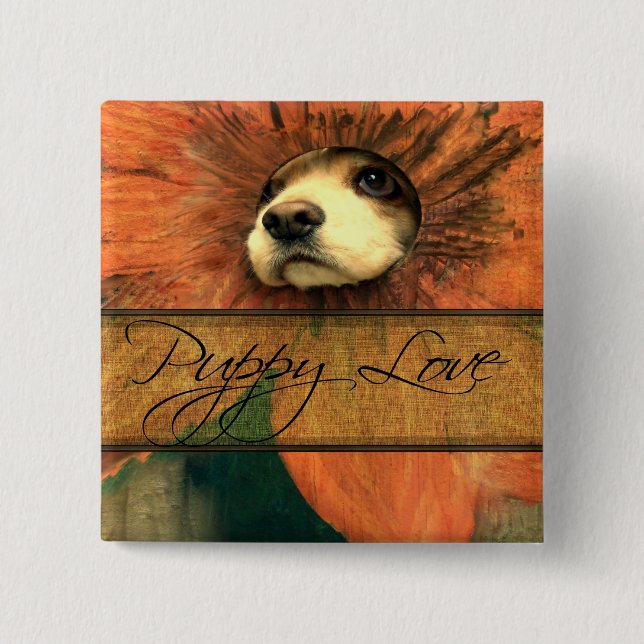 Puppy Love Pinback Button (Front)