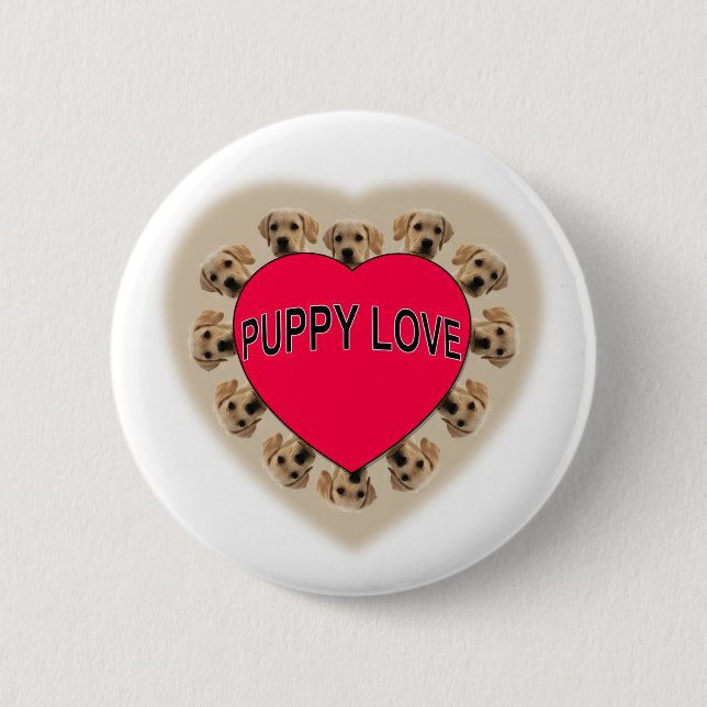 Puppy Love Pinback Button (Front)