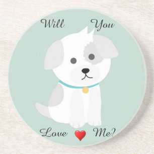 Puppy Love Sandstone Coaster