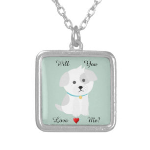 Puppy Love Silver Plated Necklace