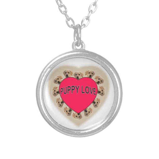 Puppy Love Silver Plated Necklace (Front)