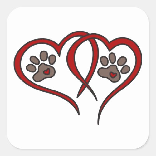 Puppy Love Square Sticker