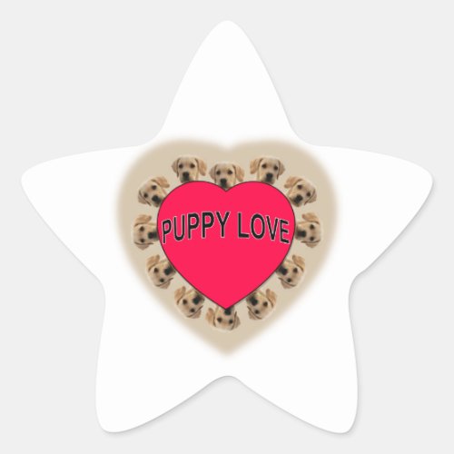 Puppy Love Star Sticker