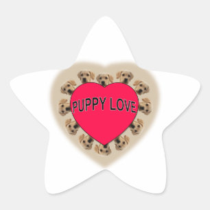 Puppy Love Star Sticker