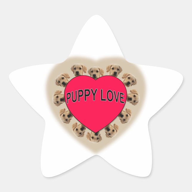 Puppy Love Star Sticker (Front)
