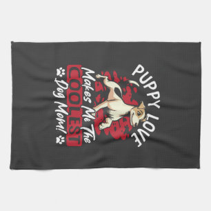 Puppy Love the Coolest Dog Mom! My Mom Is Cool Dog Kitchen Towel