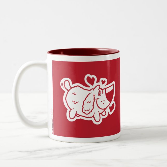 Puppy Love (Wedding Gift) Two-Tone Coffee Mug (Left)