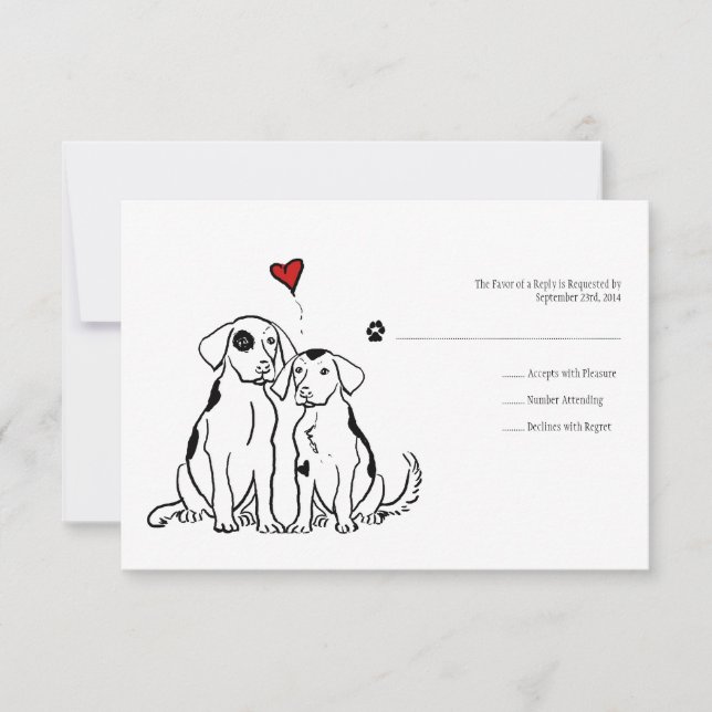 Puppy Love Wedding Invitation RSVP (Front)