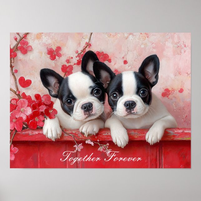 Puppy Love. with Customizable Text Poster (Front)