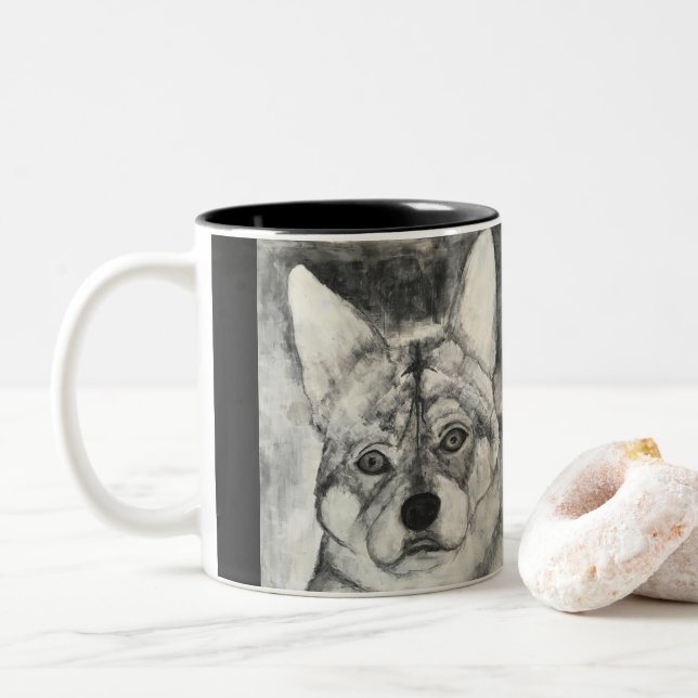 Puppy Love  Wolf Dog Mug (With Donut)