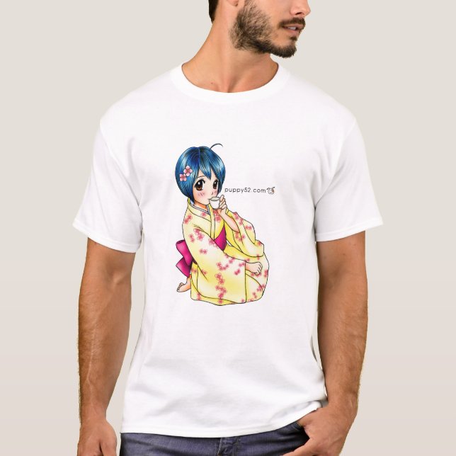 Puppy Love Yukata Girl T-Shirt (Front)