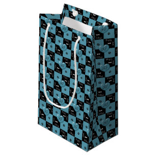 Puppy Lover Checks Blue 02-GIFT BAG S