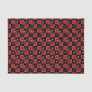 Puppy Lover Checks RED 02-TISSUE WRAPPING PAPER