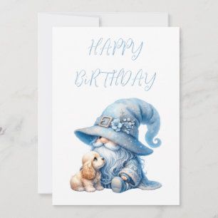 Puppy Lover Gnome Cocker Spaniel Holiday Card