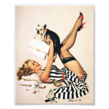 Puppy Lover Pin-up Girl - Retro Pinup Art Photo Print by PinUpGallery at Zazzle