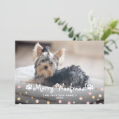 Puppy Merry Woofmas Pet Dog Paws Photo Holiday Card (Standing Front)