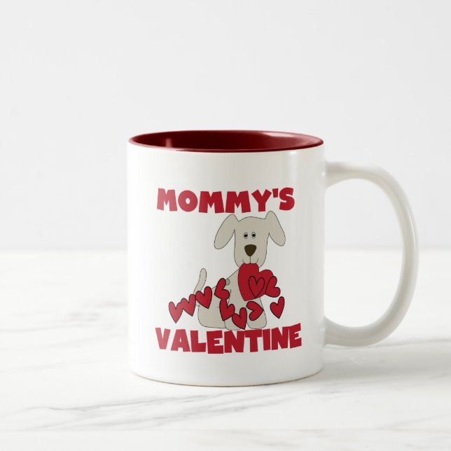 Puppy Mommy's Valentine T-shirts and Gifts Two-Tone Coffee Mug (Right)