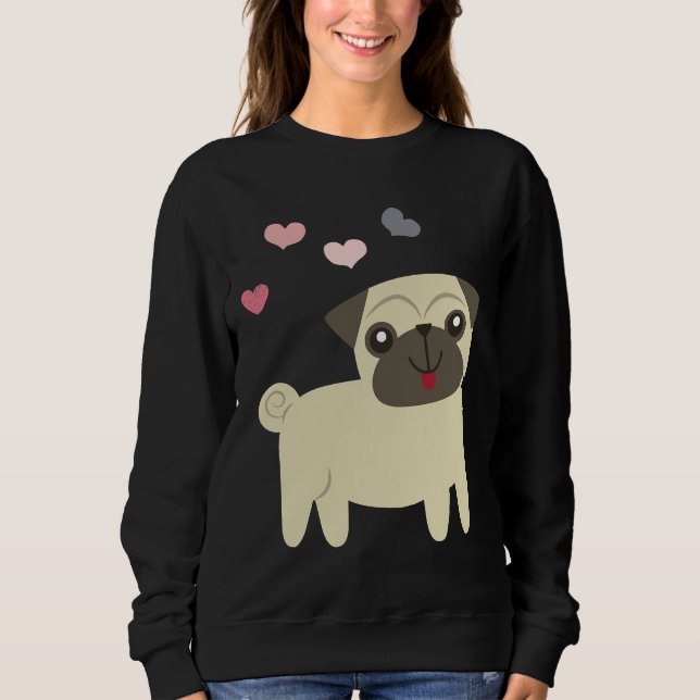 puppy mops, gift for pug, buldog lovers Classic T- Sweatshirt (Front)