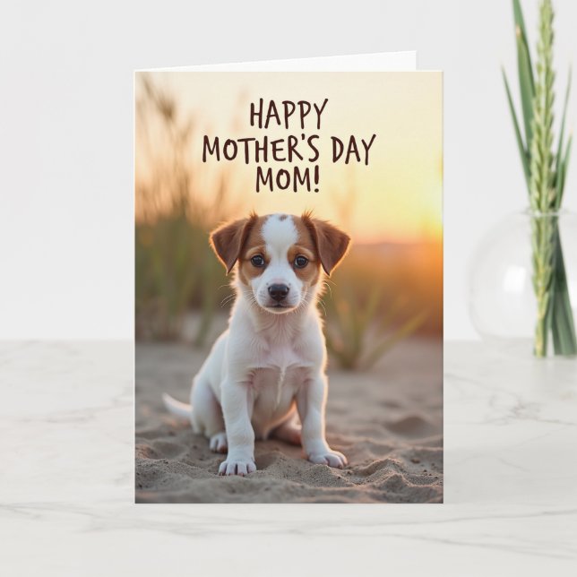 Puppy Mothers Day Message Card (Front)
