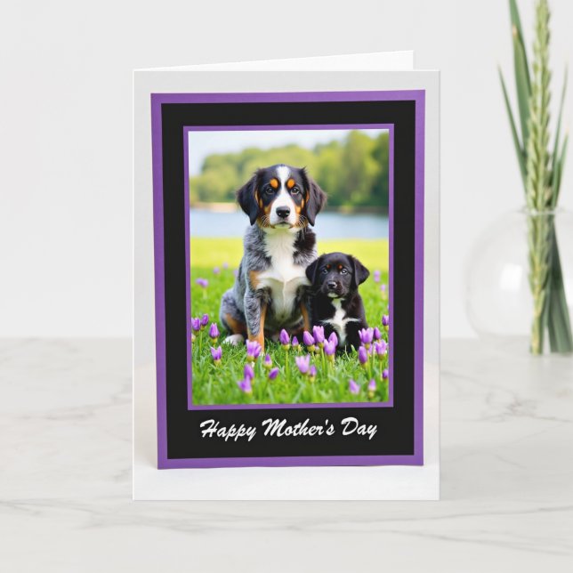Puppy Mothers Day Photo Card (Front)
