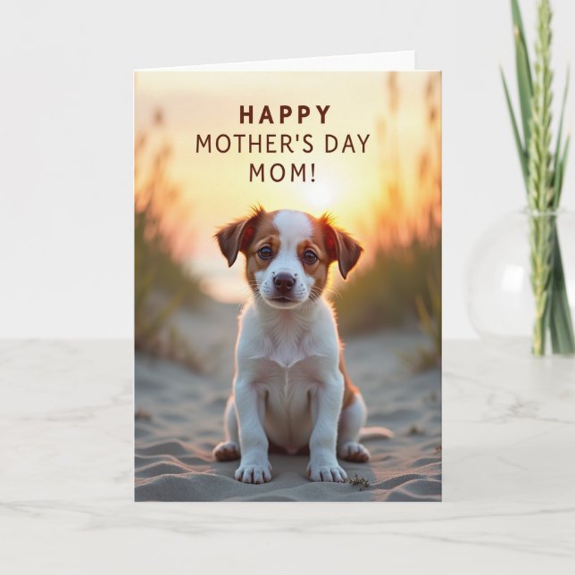 Puppy Mothers Day Portrait Card (Front)