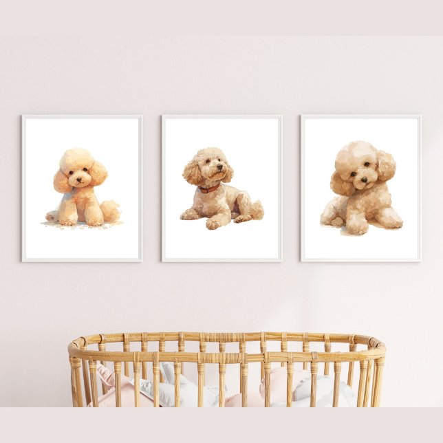 Puppy Nursery Decor, Poodle Wall Art Wall Art Sets (Creator Uploaded)