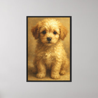 puppy Oil Painting Abstract Feline Wall Decor