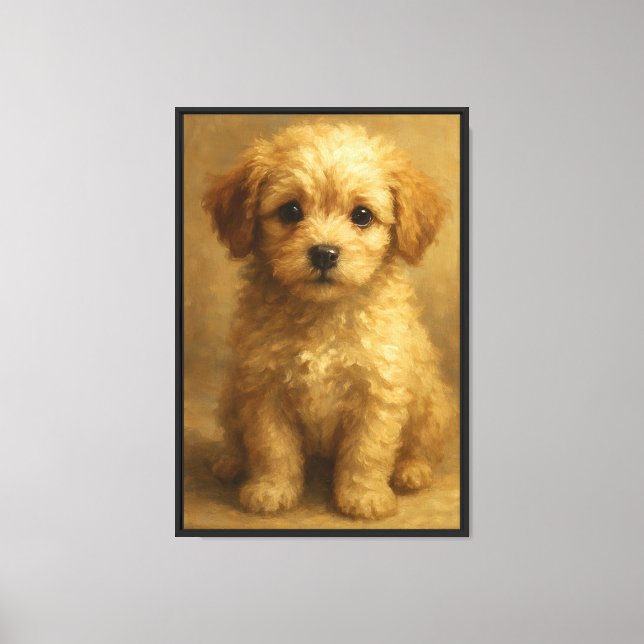 puppy Oil Painting  Abstract Feline Wall Decor (Front)