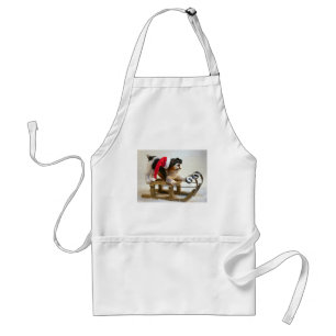 Puppy on a Sled Adult Apron