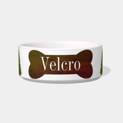 Puppy or Dog  Personalized Christmas Food Water  Bowl