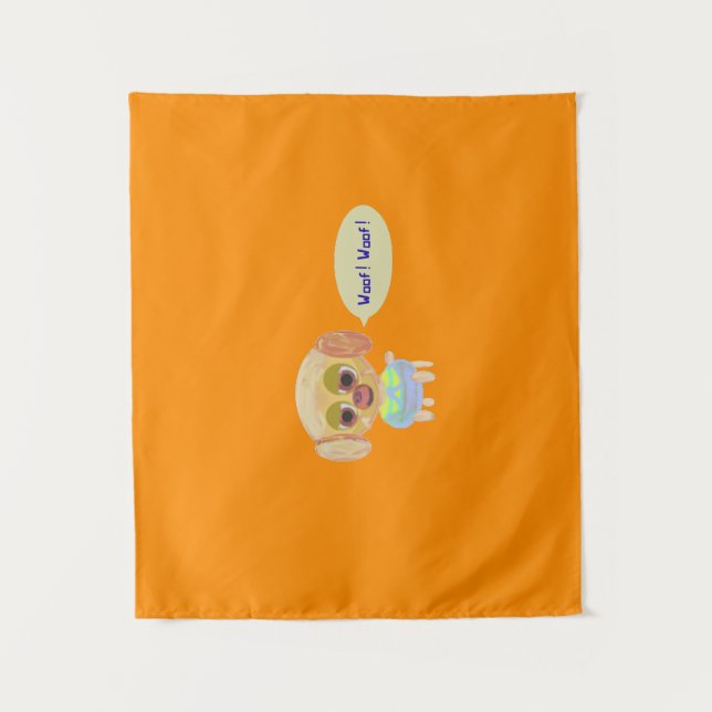 Puppy Orange  Tapestry (Front)